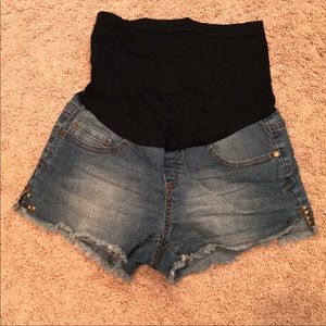 Maternity jean shorts